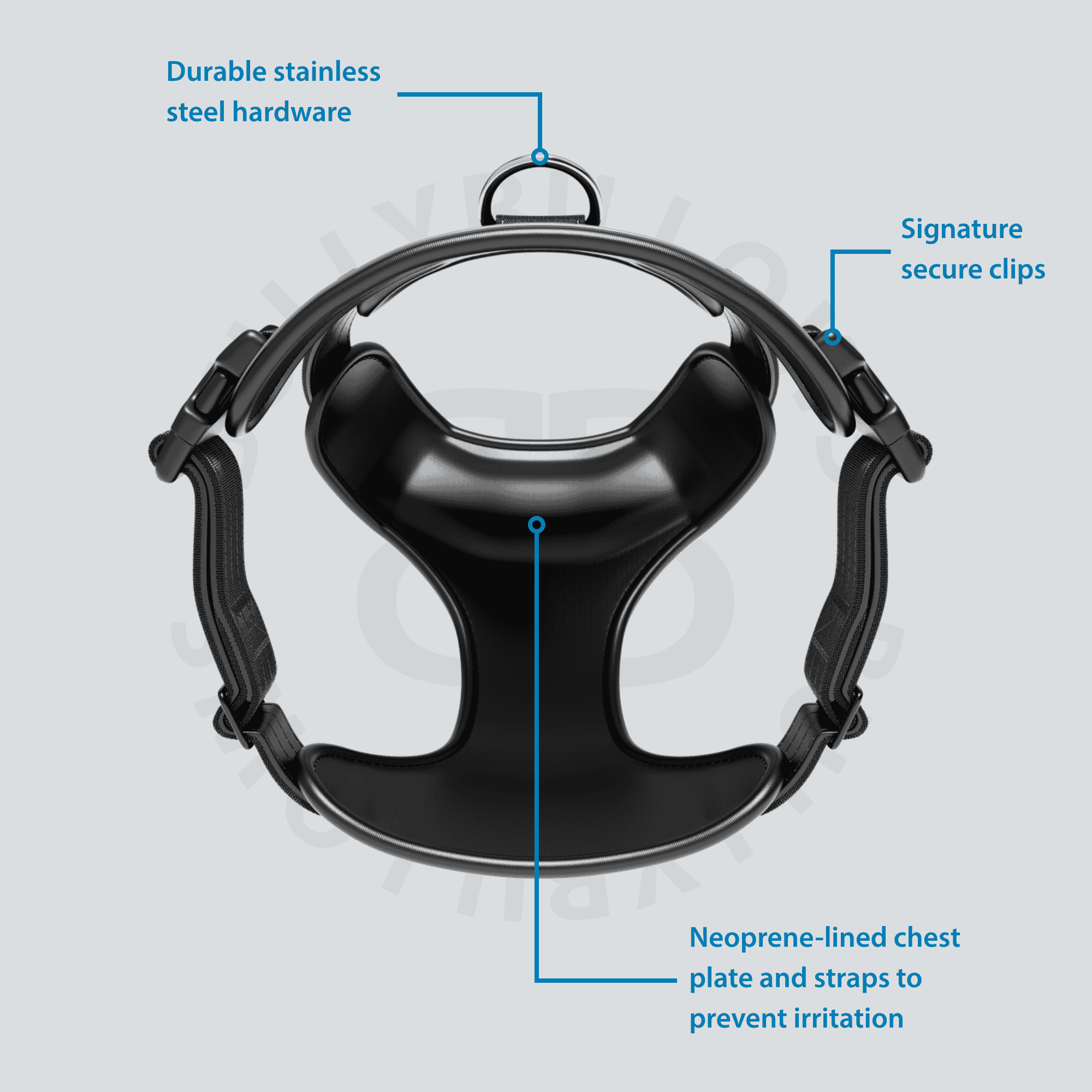 Comfort Premium Harness | Non Restrictive - Metal Grey - Image 6